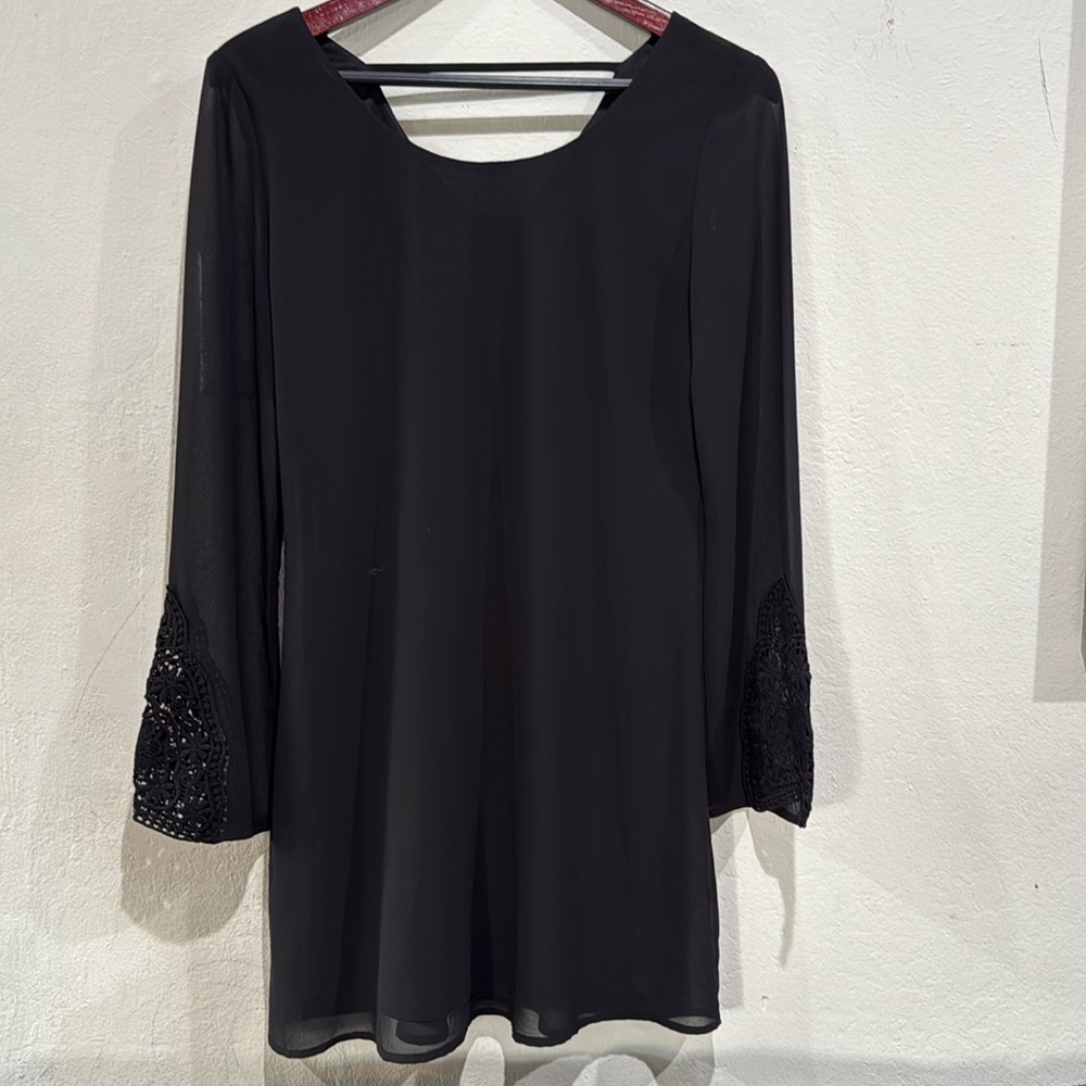 Black dress with lace sleeve